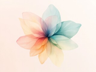 Fototapeta premium Abstract multicolor watercolor flower on light background 