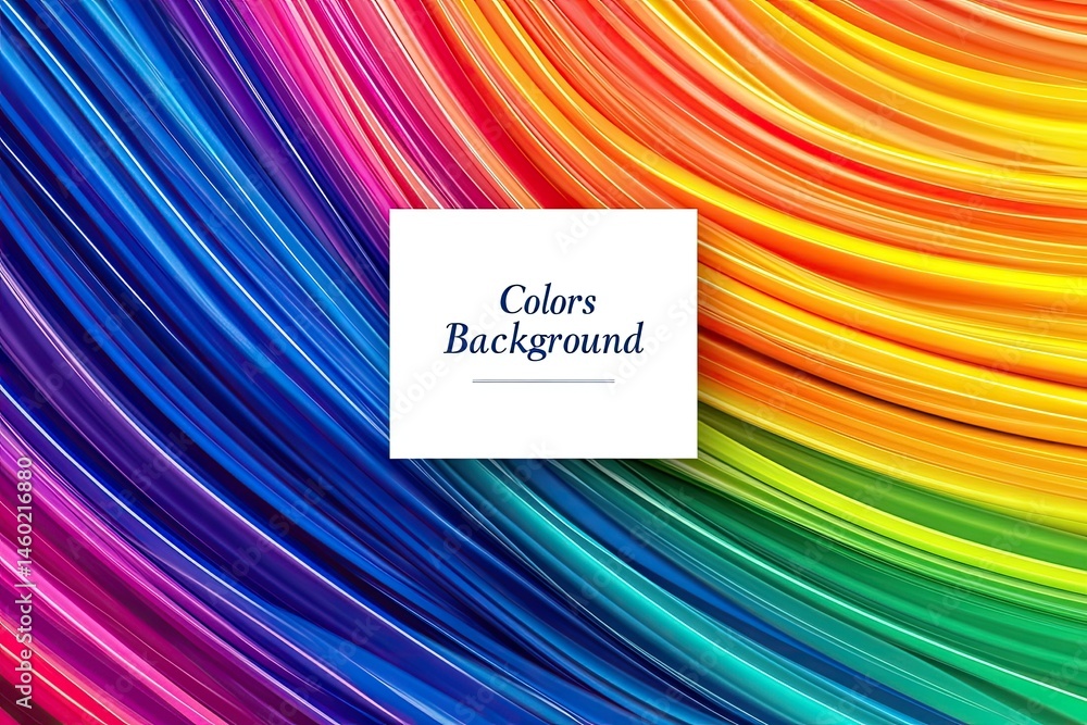 Poster rainbow textured background with flowing paint swirls and square design