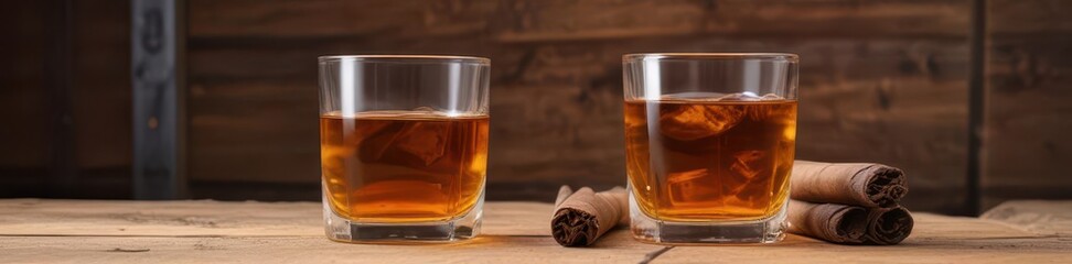 Aviator shades, whiskey glass, cigar, rustic wood table, luxury, aged