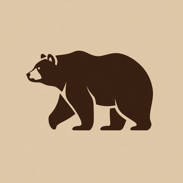 un ours brun marchant de droite &agrave; gauche - IA Generated
