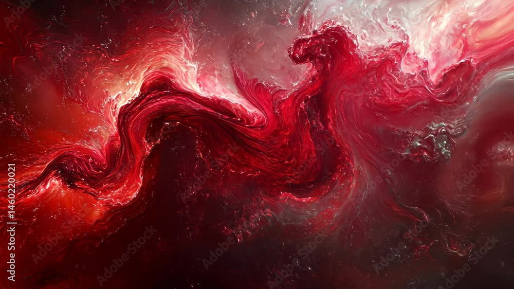 Poster vibrant abstract red swirl design fluid patterns and cosmic energy in motion