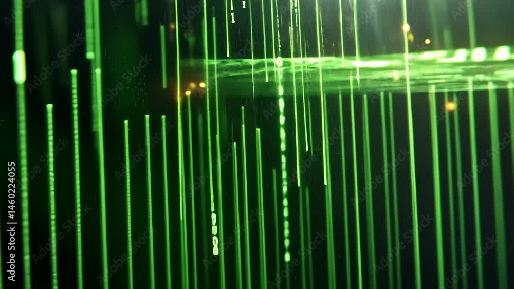 Poster abstract green lines create mesmerizing digital visual effect with futuristic atmosphere