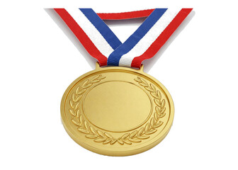 Gold Medal with Leaves Relief Sculpture Png