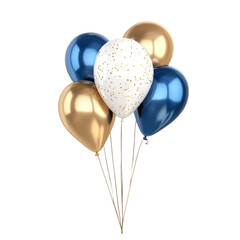 Elegant gold and blue balloons festive celebration party decor