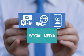 Social Media Concept. Online communication technology. Modern social network.