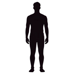 Fototapeta premium Full body male silhouette dark background human figure illustration icon on transparent background