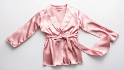 Soft, satin robe in blush pink