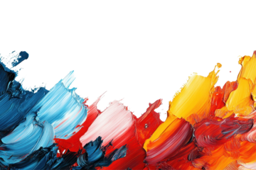 Vibrant swirling colors create an abstract effect with shades of red, orange, gray, and black on a clean white background