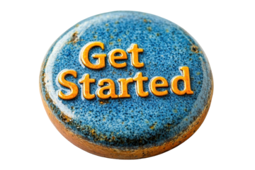 Bright orange button with the words Get Started prominently displayed, ideal for motivating action in various projects or initiatives at any time of day