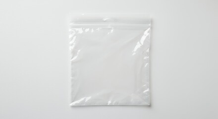 Transparent plastic ziplock bag mockup