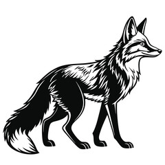 Black silhouette of a Fox