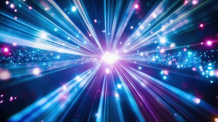 Naklejka premium Radiant beams of light explode from a central point.