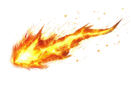 Bold lightning bolt symbol with glowing effects, showcasing vibrant colors and electrifying energy on a transparent background