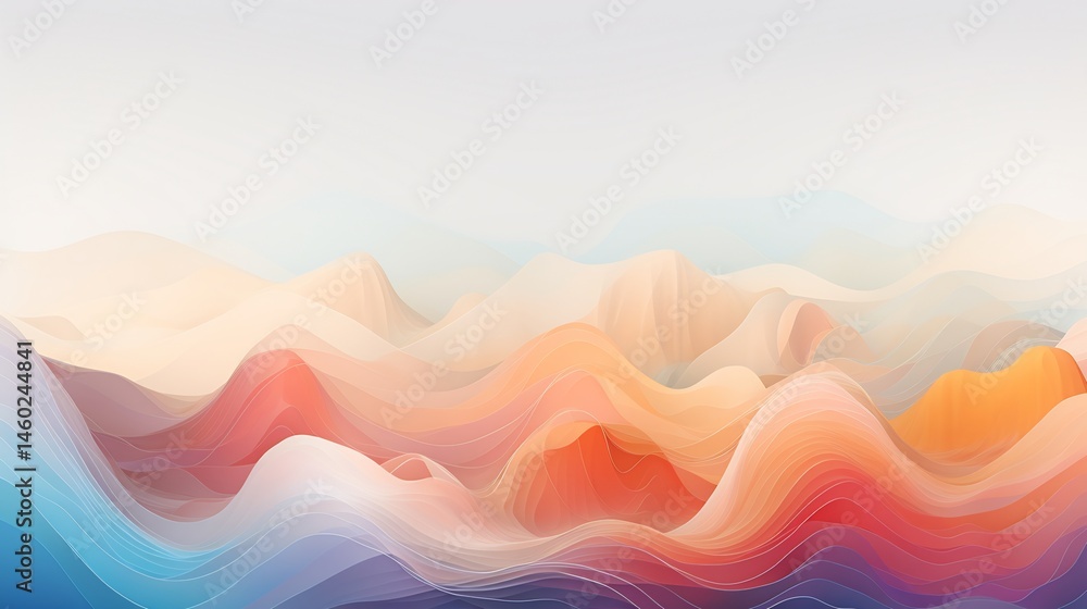 Poster flowing gradient waves abstract background design for creative presentations