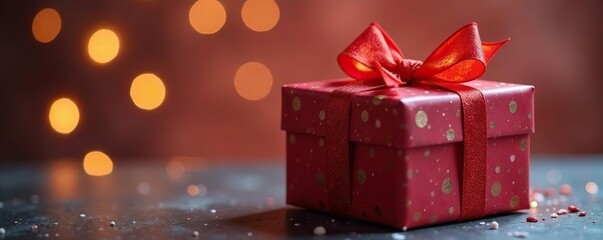 Soft light illuminates glossy gift boxes tied with twine , detail, ribbon