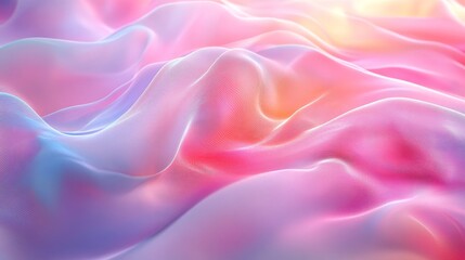 Obraz premium Abstract digital rendering of flowing, pastel-hued fabrics.