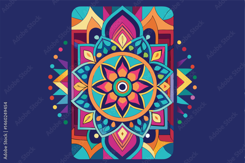 Aufkleber Colorful mandala design on a smartphone case featuring geometric patterns and vibrant colors, ideal for expressing style and personality