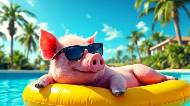 Piggy Paradise: Tropical Relaxation