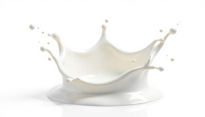 Isolated milk splash, crown shape, white background , pure, crown