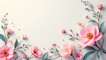 Subtle floral motif, pastel hues, delicate design, soft, repeat, botanical