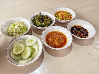 Side dish of indonesian food serbet in bowl