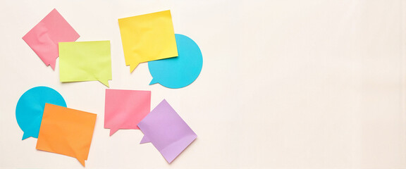 Colorful sticky notes with blank space for copy space  