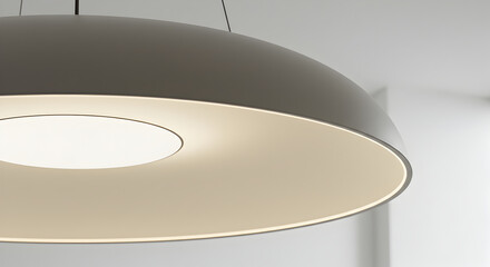 Minimalist Gray Pendant Lamp With Integrated Led Interior Lighting