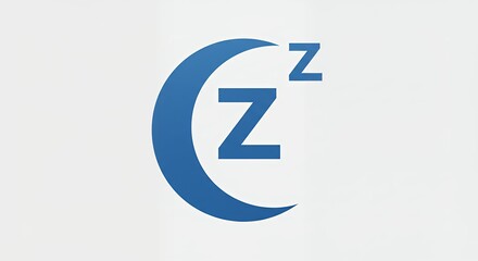 Abstract blue crescent moon z logo