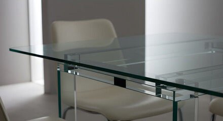 Sleek Glass Table With Modern Design in a Bright Interior Space