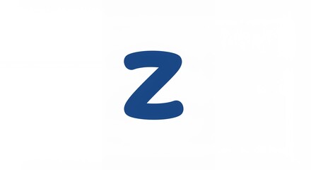 Bold blue capital letter z graphic design element