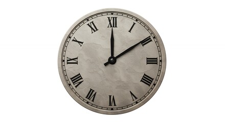 Classic analog clock face isolated on white background