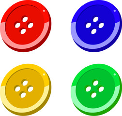ボタン　赤　青　黄　緑