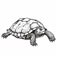 background silhouette Turtle snapping turtle head extended clean vector lines main color black accent color none simple Minimalist