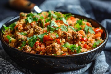 Fototapeta premium Cauliflower Rice Burrito Bowl