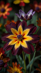 Obraz premium Striking Harlequin Flower Display
