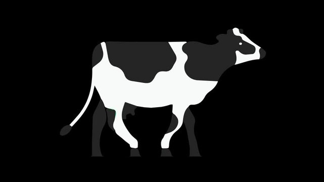 walking cow animation with transparent background