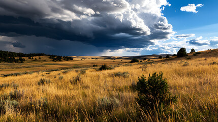 Fototapeta premium A Dramatic Storm Rolling in Over An Open Prairie Dark 4f50d92f 63d2 4eaa 9b93 96fe37a15396 1
