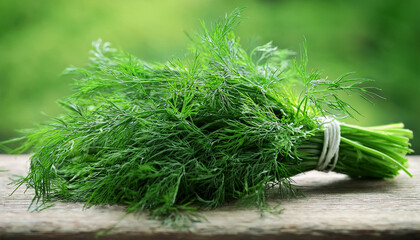 dill aromatic fresh herbs bunch of fresh fragrant green dill close up condiments vegetarian food organic anethum graveolens macro shot over green background rotating