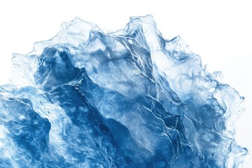 Obraz premium Abstract image of glacial ice, resembling a frozen mountain range with a textured, blue surface.