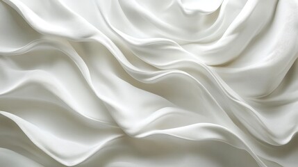 Obraz premium Close-up view of flowing white fabric with elegant drapes.