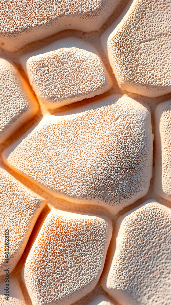 Poster dry sponge texture macro: off-white with shadow detail