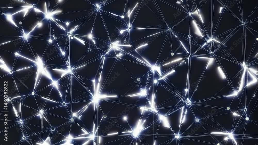 Poster abstract plexus network is growing and changing, with nodes and connections appearing, disappearing,