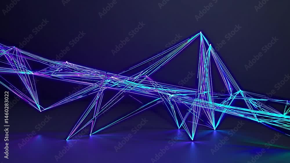 Poster intricate plexus network dynamically growing, transforming with luminous lines and interconnected do