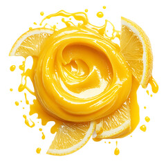 Luminous Puree Treat Smooth Fusion of Orange and Lem Isolated on Transparent Background