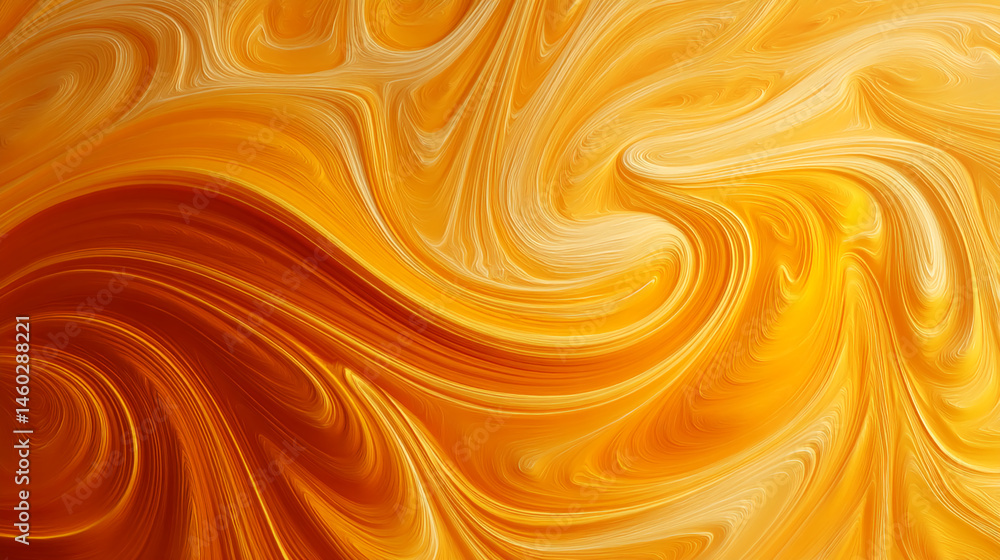 Aufkleber abstract swirling orange and gold texture, creating a dynamic and fluid visual effect, showcasing en
