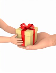 a child giving his father a gift box for fathers day 