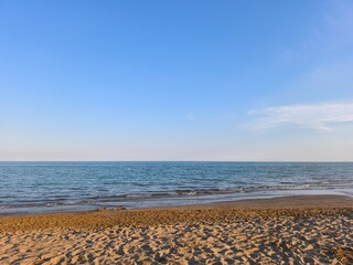 beach and sea, sandy empty beach, Italy