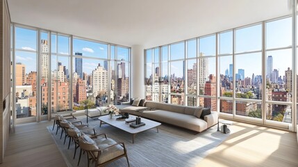 Modern NYC Apartment Living Room View