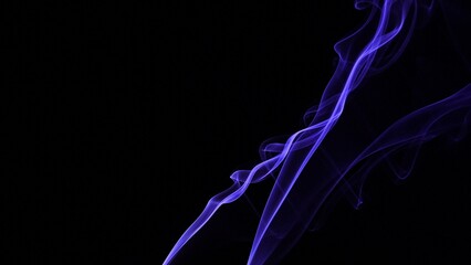 Abstract Blue Smoke on a Dark Black Background
