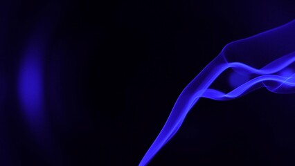 Abstract Blue Smoke on a Dark Black Background